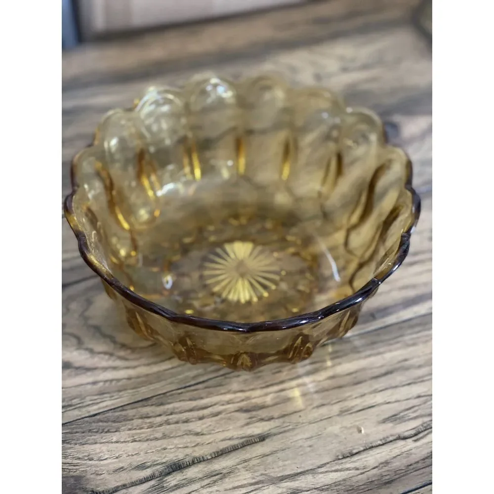 Vintage 70s Anchor Hocking Fairfield Large Amber Bowl MCM